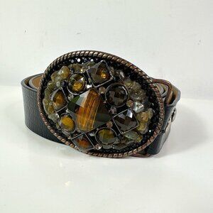 WHIMSICAL ORIGINAL Rhinestones Artisan Made Belt Buckle Signet Sz M/L